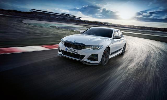 画像: Mパフォーマンスのスポーツパーツを組み込んだ新型3シリーズ。新しいM3はこれをさらにワイドにして登場すると予想される。関係者の話によると、トレッド、全幅は左右それぞれ20 mm拡大されているそうだ。