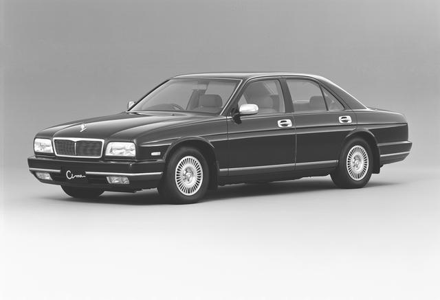 画像: 初代モデルはセドリック/グロリア シーマだったが、この2代目は単に“シーマ”となった。全長5mに迫る堂々としたボディに、エンジンは4.1LのV8と3LのV6ターボが搭載された。