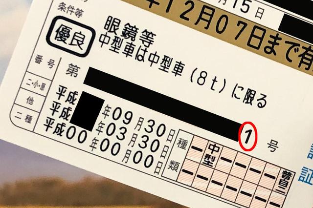 画像: これはボクの実際の運転免許証。最後の数字は「1」である。
