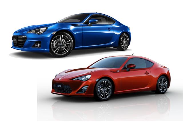 画像: スバルBRZ(写真左上)とトヨタ86(写真右下)
