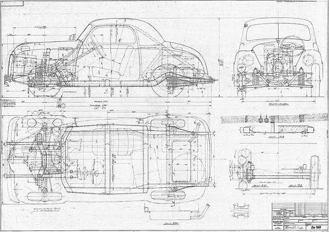 画像: 1948年に設計図が描かれた小型車。2+1シーターで全長が3.7mあまりしかない。前輪駆動である。