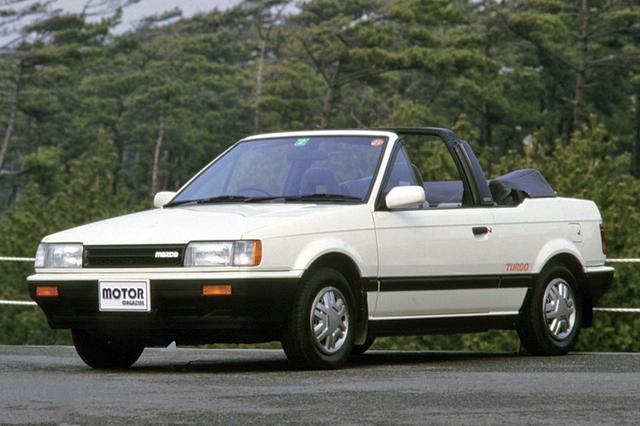 画像: 1985年10月、4WDターボと同時に追加発表された、ファミリア カブリオレ。1.5LのSOHCターボを搭載。