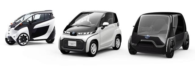 画像: 左からi-ROAD、超小型EV、ビジネス向けコンセプトモデル。