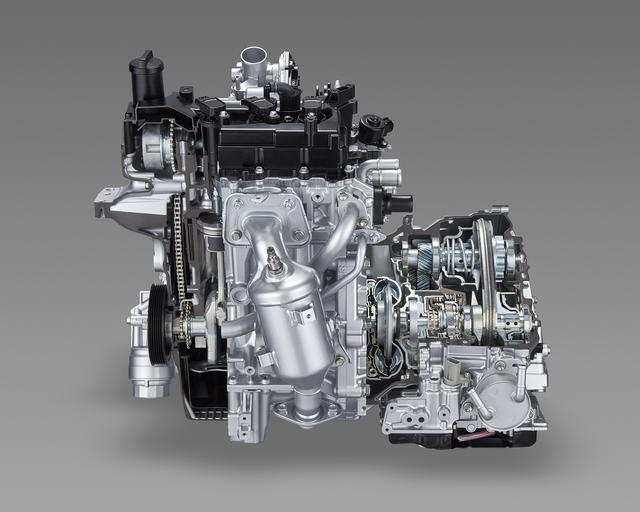画像: TNGA化にともない各部を大幅に改良した1リッターユニットの1KR-FE。CVTも小型/軽量化されている。