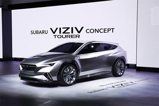 画像: 2018年のジュネーブショーで公開されたコンセプトカー「VIZIV TOURER CONCEPT」。新型レヴォーグでは、その大胆なデザインを再現することが目標だったという。