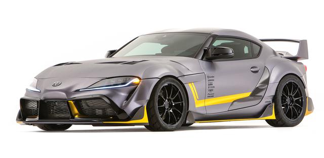 画像: オリジナルのTRD 3000GTのイメージをGRスープラで再現。現代的解釈によるワイドボディ&エアロキットは、コンセプトカーながらすでに往年の3000GTを超える完成度だ。