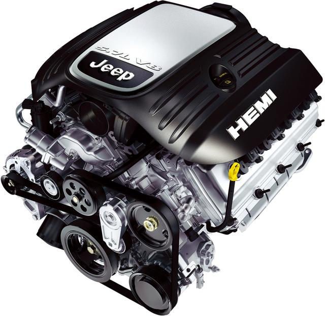 画像: ジープに初めて採用される5.7L V型8気筒HEMIエンジン。圧倒的なトルクを広い回転域で絞り出す。