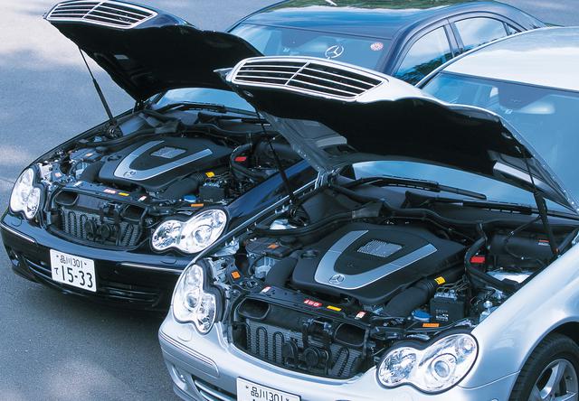 画像: 右手前が3L V6エンジンを搭載するC280、左奥のC230のエンジンは2.5L V6。