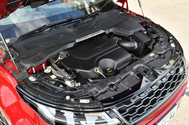 画像: 今回試乗したレンジローバー イヴォーク Rダイナミック HSE P300 MHEVの2Lターボエンジンは300ps/400Nmを発生する。