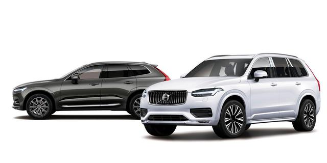 画像: 右がXC90 B5 AWD ノルディックエディション、左がXC60 B5 AWD インスクリプション。
