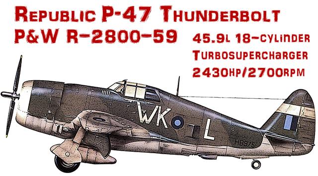 画像: 奇遇にも、ほぼ同期に登場したアメリカの雷電=P-47サンダーボルト。雷電同様、同機もアメリカ機の中でも特に極太だ。大排気量星型エンジンに加え、大型ターボスーパーチャージャーユニットを胴体に収めた結果、このスタイルになった。