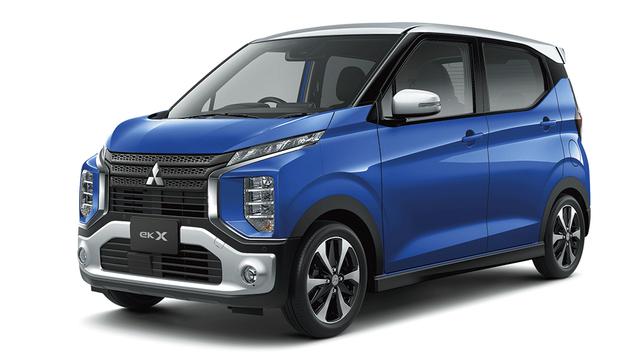 画像: eKクロスに新設定されたボディ色、サファイアブルーメタリック/スターリングシルバーメタリックの2トーン。