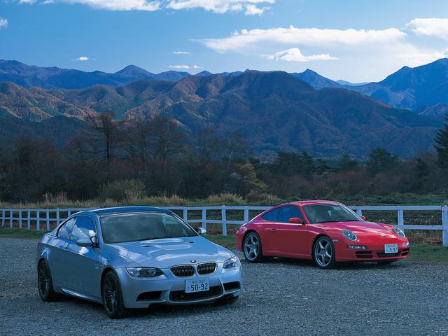 画像: BMW M3クーぺとポルシェ911カレラ。クルマとしての共通点は少ないが、ともに高性能なスポーツカーであり、そのあり方には興味深い点が多い。