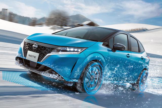 画像: ノート e-POWER 4WDの走行イメージ。