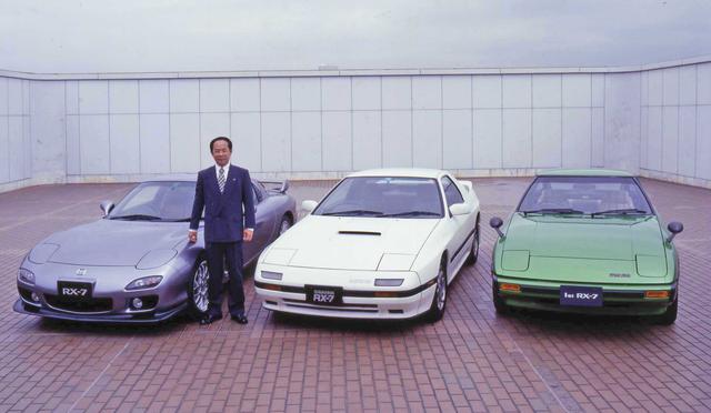 画像: 貴島さんのマツダにおけるスポーツカーは、RX-7からスタートした。ロードスターは方向性の異なる性格だが、どちらにも確固たるスポーツスピリッツが流れている。