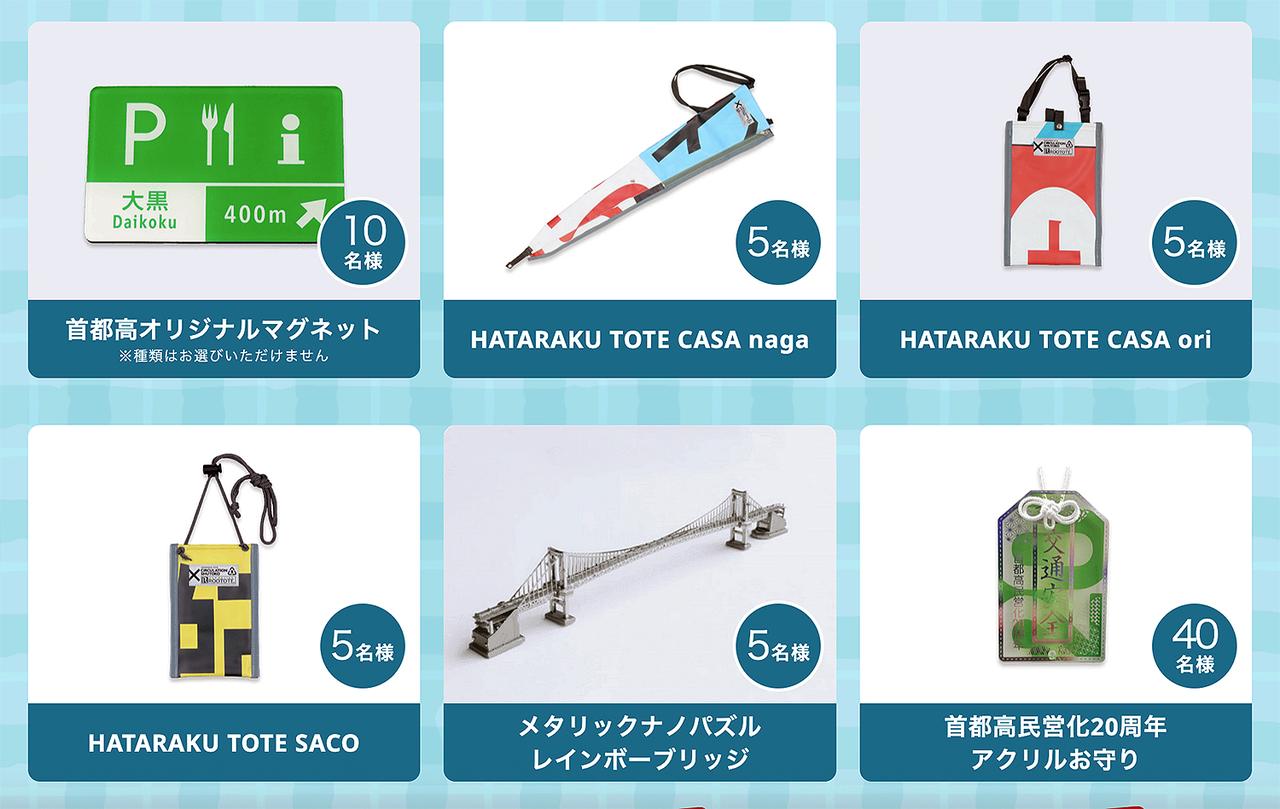 画像: Webアンケートのプレゼント品(首都高オリジナルグッズ)