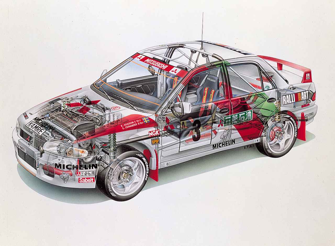 画像: 1993年、WRCに三菱チームからランサーエボリューションが投入された。ここからランエボ伝説が始まった。
