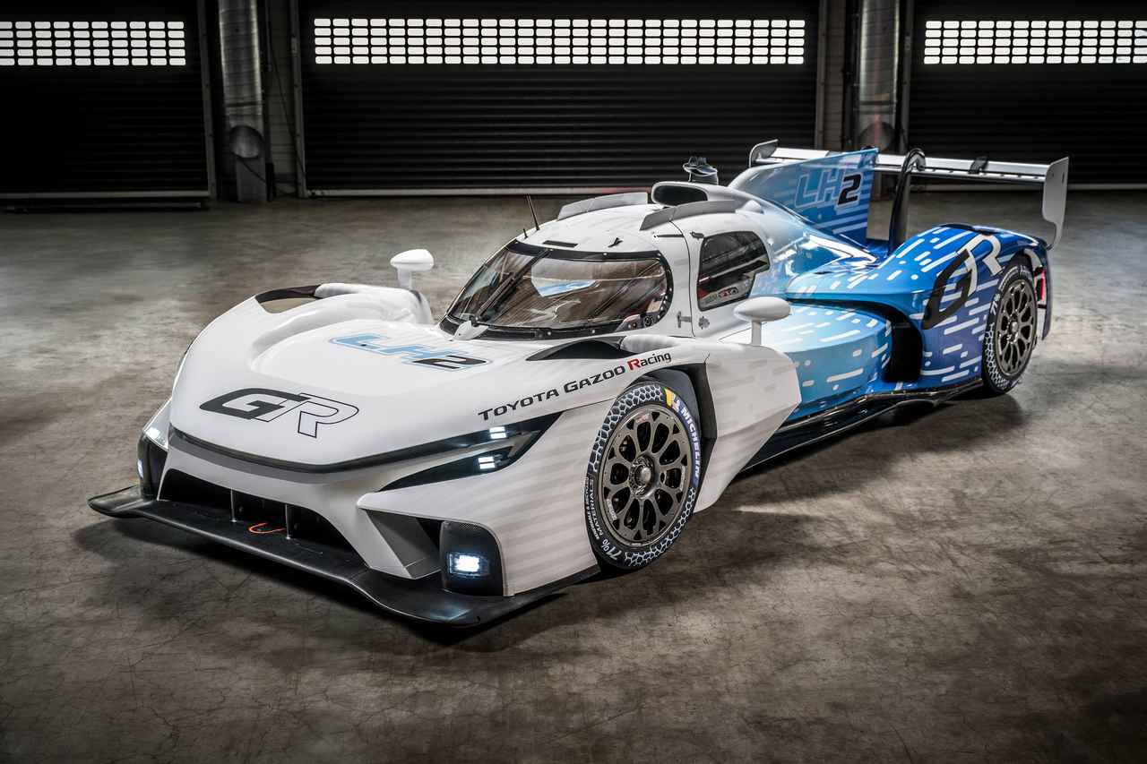画像: 今年のル・マン24時間で公開された、液体水素(LH2)を燃料とするテストカー「TOTOTA GR LH2 Racing Concept」。WEC100戦目にあたり、次の時代への取り組みとして、富士スピードウェイでデモンストレーション走行が行われる。