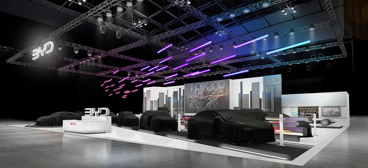 画像: BYDジャパン グループが出展する乗用車ブースのイメージ。（タイトル写真は商用車ブースのイメージ）