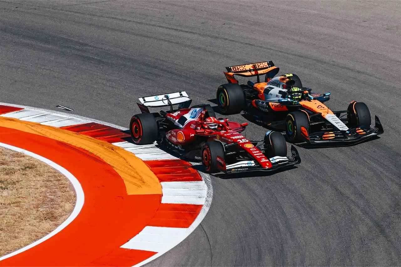 画像: トップ15台の中で唯一、スタートでソフトタイヤを選択したシャルル・ルクレール(フェラーリ)はグリップの優位性を活かして首位を争う走りを見せると、ミディアムタイヤの第2スティントでもランド・ノリス(2スティント目でソフトを使用)との激しい攻防を繰り広げ3位に入賞した。