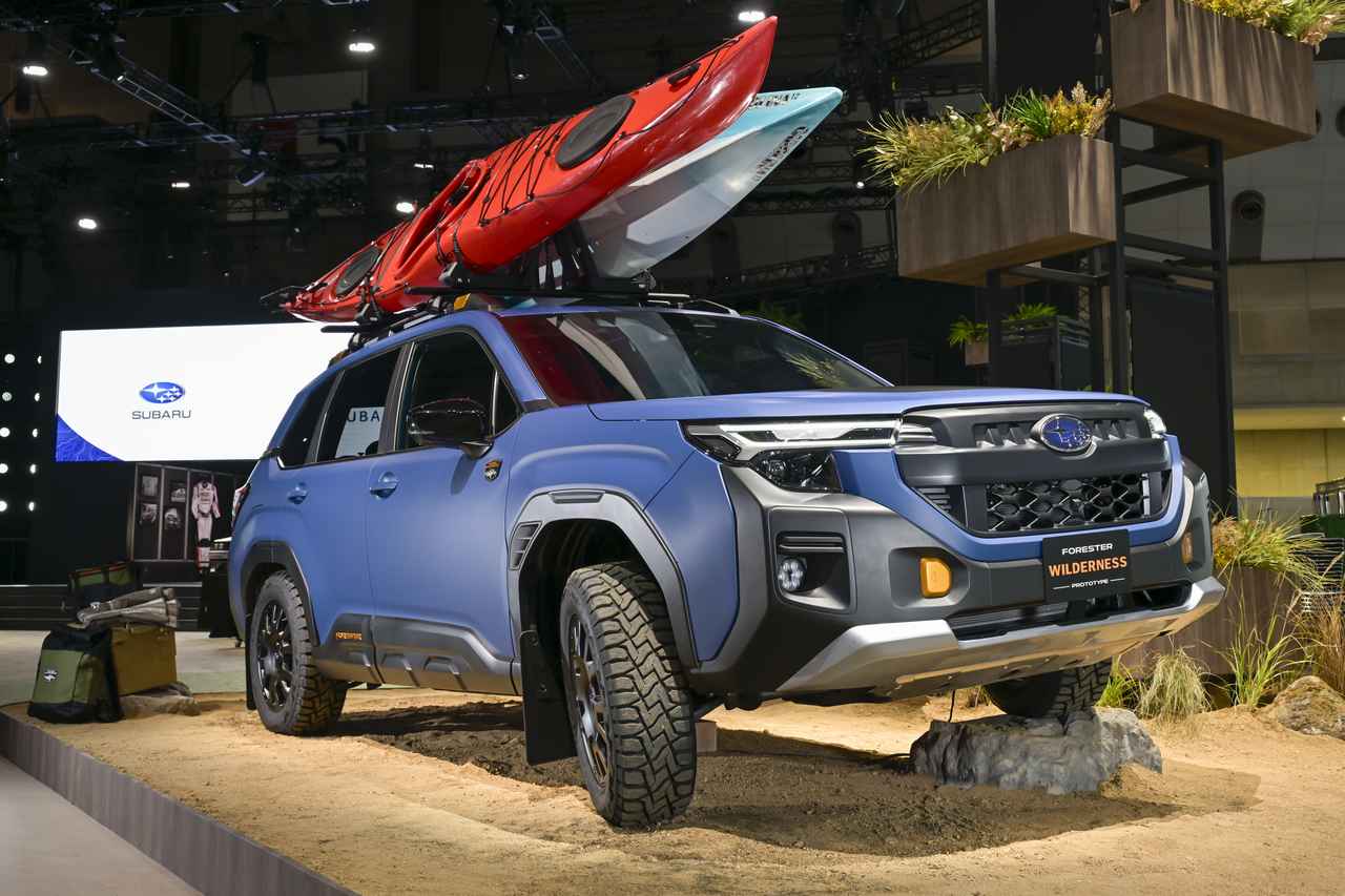 画像: Forester Wilderness prototype:専用サスペンションにより車高を約20mmアップし、大径オールテレーンタイヤを装着。アプローチ/デパーチャーアングルを拡大し、よりタフな走行性能を備える。