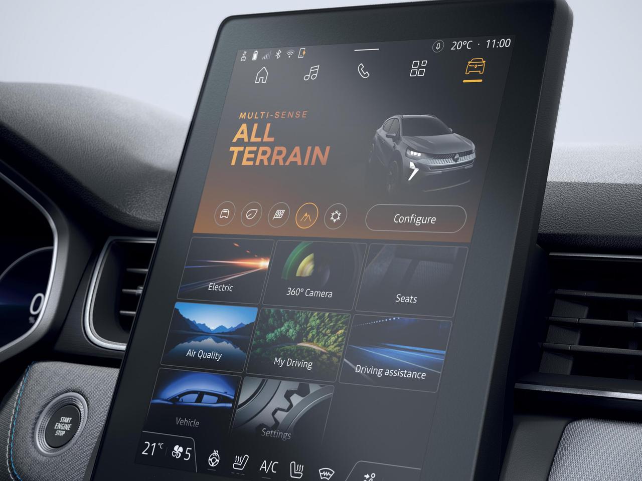 画像: 雪道やぬかるみなど滑りやすい路面での走破性を高める「エクステンデッドグリップ」。路面状況に応じてモードを選択できる。写真はALL TERRAIN(オールテレイン)モード。