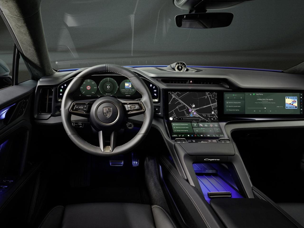 画像: ポルシェが「カイエン エレクトリック」のインテリアを公開、デジタル化と室内体験を再定義 - Webモーターマガジン