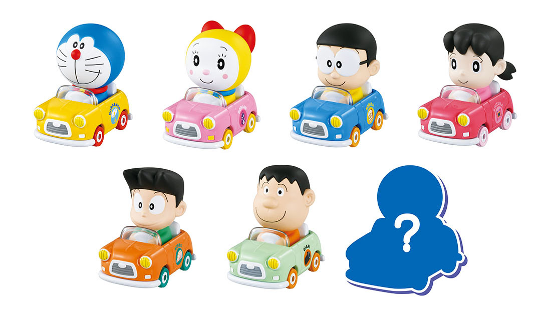 画像: 商品ラインナップは「ドラえもん」（上段・左）、「ドラミ」（上段・左から2番目）、「のび太」（上段・左から3番目）、「しずか」（上段・右）、「スネ夫」（下段・左）、「ジャイアン」（下段・中）にシークレットを加えた7種類。 © ＴＯＭＹ ©Fujiko-Pro,Shogakukan,TV-Asahi,Shin-ei,and ADK