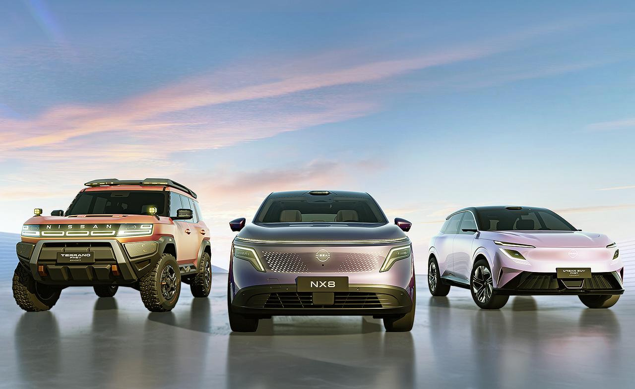 画像: 写真左から、テラノPHEVコンセプト、NX8、アーバンSUV PHEVコンセプト。