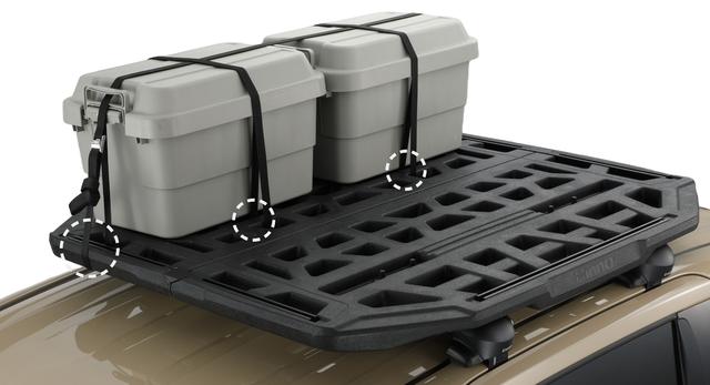 画像: 多穴構造のため、荷物のサイズや形状に合わせた確実な固定が可能。荷崩れの懸念が払拭され、安心して運転に集中できるのも本製品の大きな利点だ