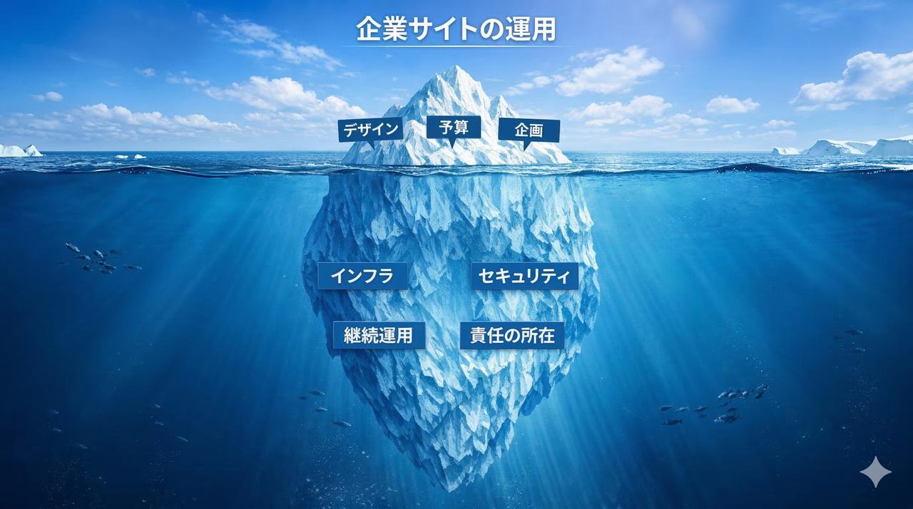 画像: Webサイトの安定稼働を支える、目に見えない土台 ※Geminiにて生成