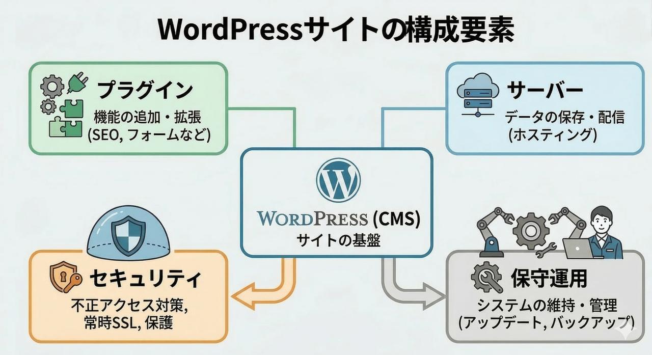画像: 各要素が独立し、管理が「分断された構造」 ※Geminiにて生成