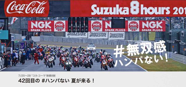 画像: 8耐公式ページのトップには「#無双感ハンパない!」の文字が www.suzukacircuit.jp