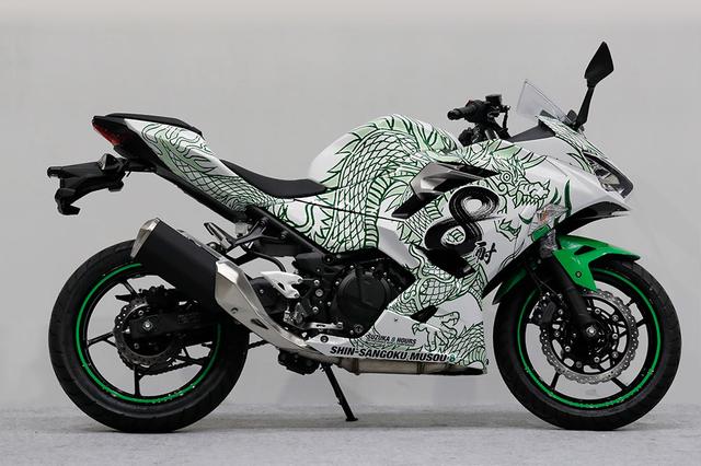 画像: KAWASAKI Ninja250(メタリックファントムシルバー) デザイン:龍 www.suzukacircuit.jp