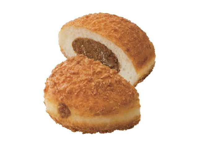 画像: パン・デ・キーマカレー(172円) まぶしたパン粉のサクサクとした食感が特徴のイースト生地に、スパイシーな辛さのキーマカレーフィリングが詰まったドーナツ。