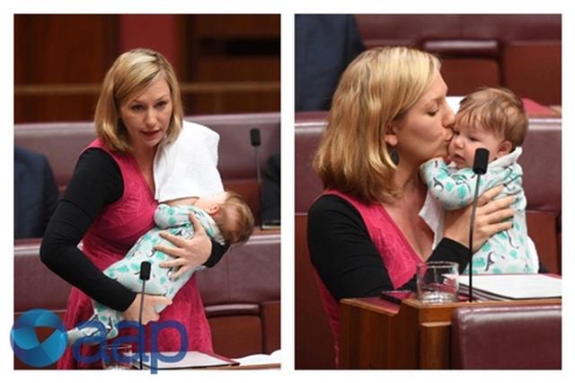 画像1: 議会で法案提出中に授乳、オーストラリアの女性議員の行動に賛否両論