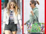 画像: (左):トップモデルのジジ・ハディッドは、ワンダーウーマンのTシャツを、(右)女優のジェシカ・アルバはバッグをプライベートでも愛用して
