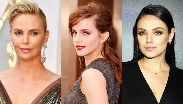 画像: 左から:シャーリーズ・セロン、エマ・ワトソン、ミラ・クニス。