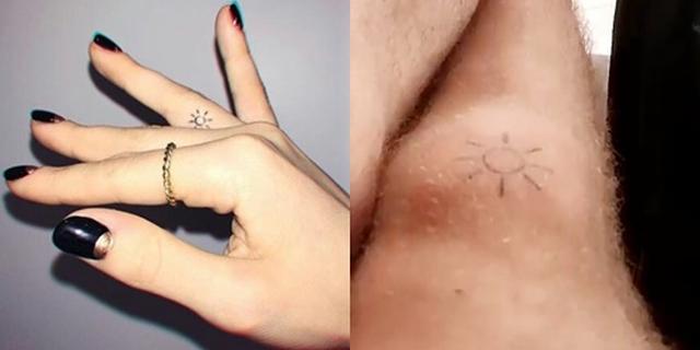画像: ダヴ(左)のタトゥーと同じデザインをトーマス(右)は右ひざにタトゥー。©Dove Cameron, Thomas Doherty