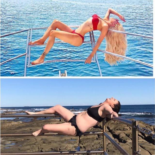 画像8: 普通の人がセレブのインスタ写真を真似するとこうなる