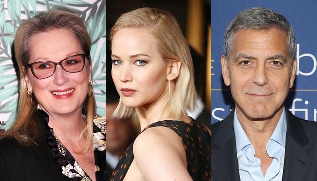 画像: 左から:メリル・ストリープ、ジェニファー・ローレンス、ジョージ・クルーニー。