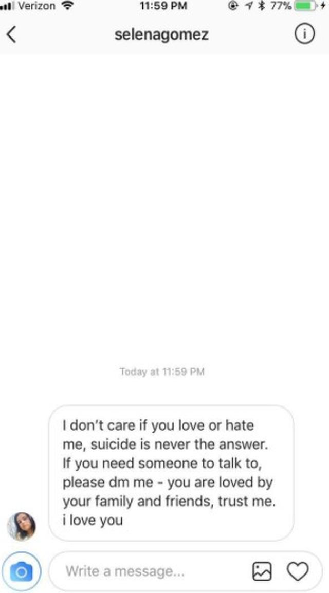 画像1: セレーナが本人にDM