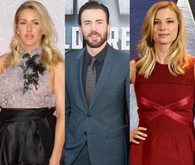 画像: 左からエリー・ゴールディング、クリス・エヴァンス、エミリー・ヴァンキャンプ。
