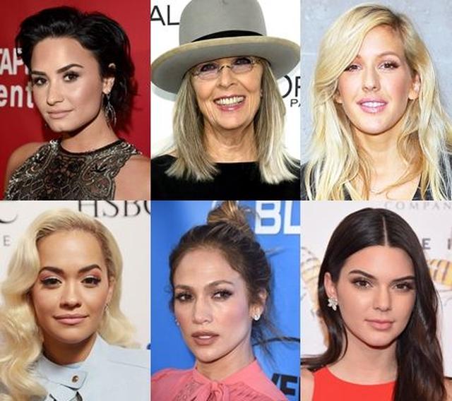 画像: 左上から:シンガーのデミ、女優のダイアン、シンガーのエリー、リタ、ジェニファー、モデルのケンダル。