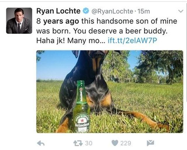 画像2: お騒がせ競泳選手ロクテ、愛犬カーターの誕生日で世間をザワつかせる