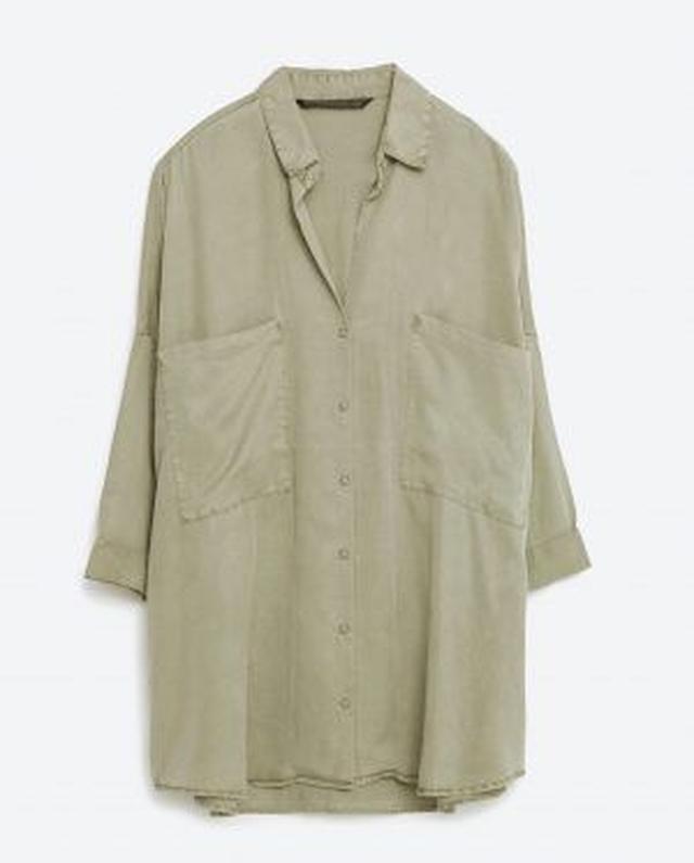 画像: ZARA ビッグシルエットシャツ ¥4,990