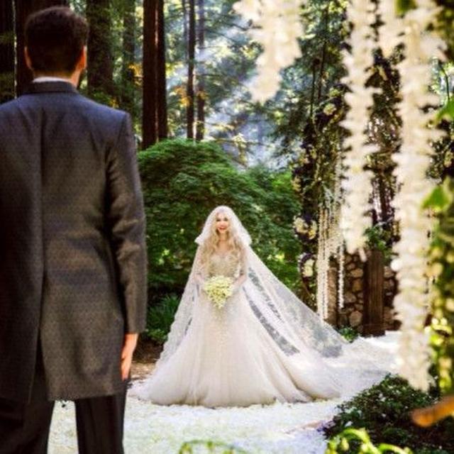 画像: 2人の結婚式の写真。かなりロマンチックな様子。