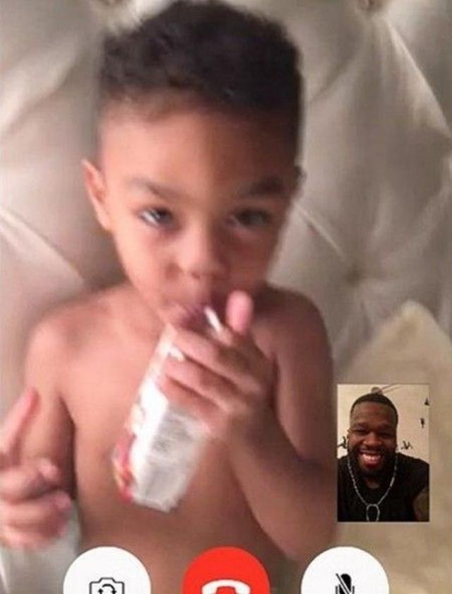 画像: 3歳の息子とビデオ通話で話すラッパーの50セントのデレデレ顔が可愛すぎる