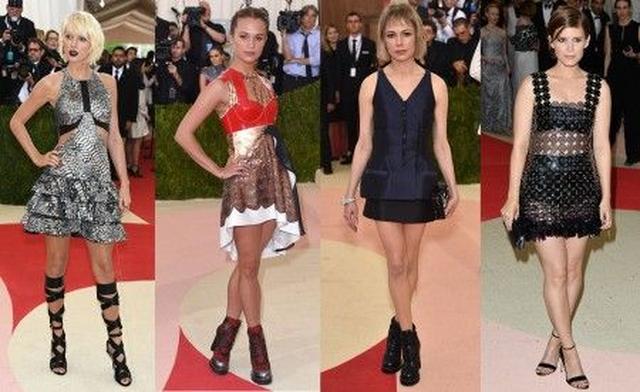 画像: 左から:テイラー・スウィフト<Louis Vuitton>、アリシア・ヴィカンダー <Louis Vuitton>、ミシェル・ウィリアムズ < Louis Vuitton>、ケイト・マーラ<Paco Rabanne>