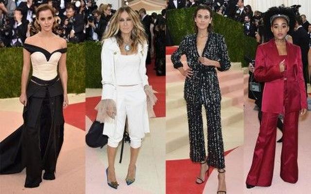 画像: 左から:エマ・ワトソン<Calvin Klein>、サラ・ジェシカ・パーカー<Monse>、アレクサ・チャン<Thakoon>、アマンドラ・ステンバーグ<Calvin Klein>